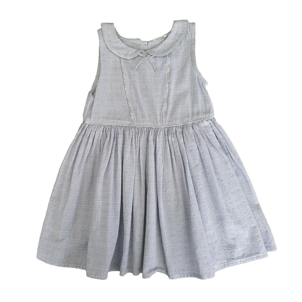 Next UK GIRLS Dress Blue XS Or Size 4-5 Blue Steel Fit And Flare NWOT